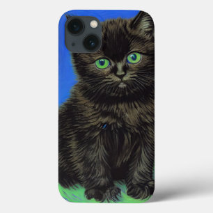 Van Gogh Style Black Kitten iPhone 13 Case