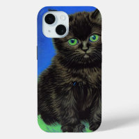Van Gogh Style Black Kitten