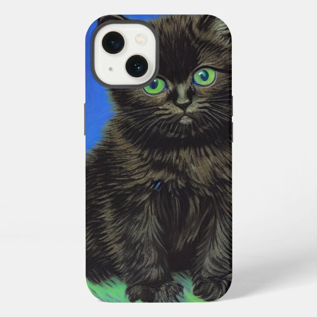 Van Gogh Style Black Kitten iPhone Case (Back)