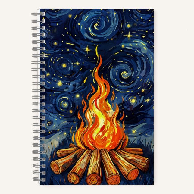 Van Gogh Style Campfire Notebook (Front)