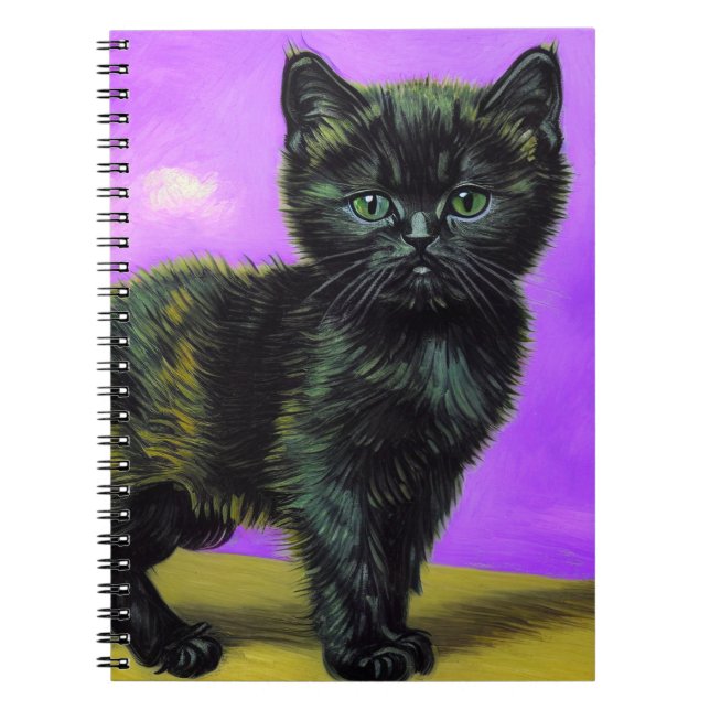 Van Gogh Style Cat Notebook (Front)