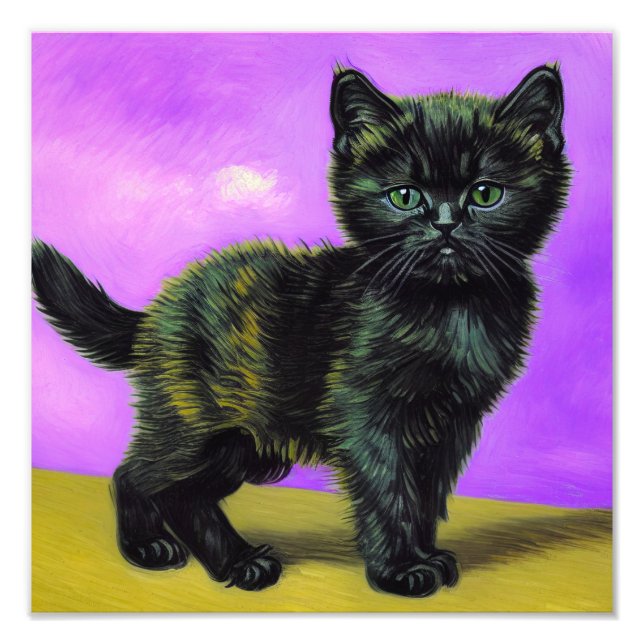 Van Gogh Style Cat Photo Print (Front)