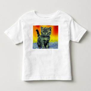 Van Gogh Style Cat Sunset Beach Toddler T-shirt