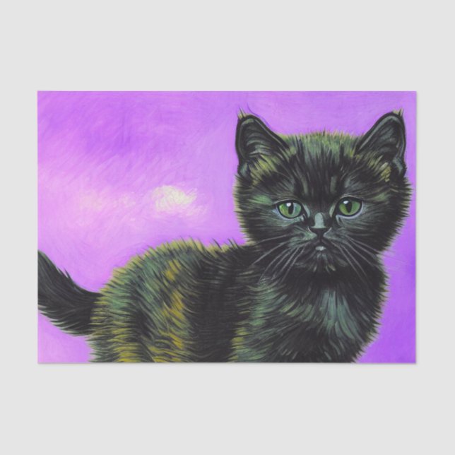 Van Gogh Style Cat Tissue Paper (Front)