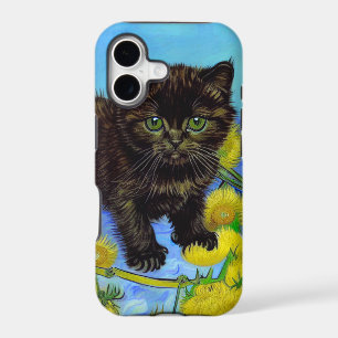 Van Gogh Style Cat with Sunflowers