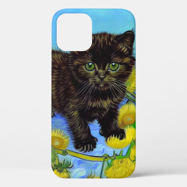 Van Gogh Style Cat with Sunflowers Case-Mate iPhone Case (Back)