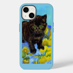 Van Gogh Style Cat with Sunflowers iPhone 14 Case