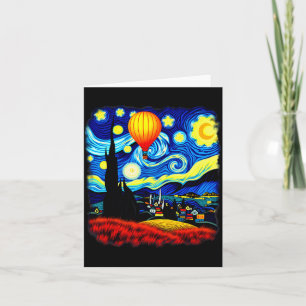 Van Gogh Style Hot Air Balloon Starry Night Card