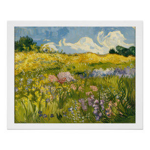 Van Gogh-Style Oil Painting of Wildflower Meadow  Poster