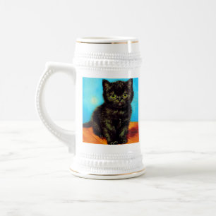 Van Gogh Style Pouting Kitten Beer Stein