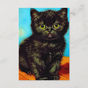 Van Gogh Style Pouting Kitten Enclosure Card