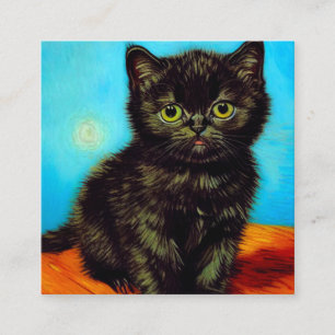 Van Gogh Style Pouting Kitten Enclosure Card