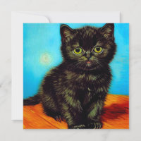 Van Gogh Style Pouting Kitten