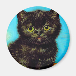Van Gogh Style Pouting Kitten Magnet