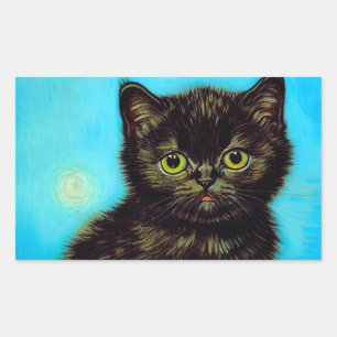 Van Gogh Style Pouting Kitten Sticker