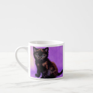 Van Gogh Style Purple Cat Espresso Cup