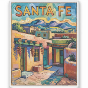 Van Gogh Style Santa Fe Travel Art with Adobe Home