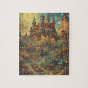 Van Gogh Style Starry Night Castle Jigsaw Puzzle