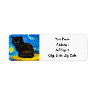 Van Gogh Style Starry Night Cat