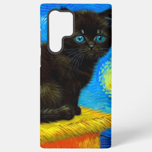 Van Gogh Style Starry Night Cat Samsung Galaxy Case