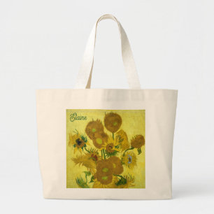 Van Gogh Sunflower Fine Art Painting Large Tote Bag