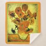 Van Gogh - Sunflowers 14, famous painting, Sherpa Blanket<br><div class="desc">Sunflowers 14,  popular painting by Vincent van Gogh.</div>