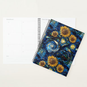 Van Gogh sunflowers and starry night Planner