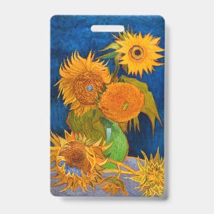 Van Gogh Sunflowers Badge