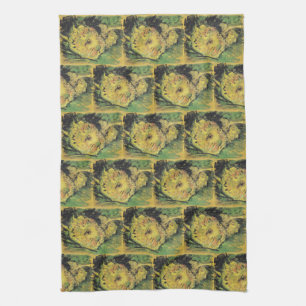 Van Gogh Sunflowers - Bright Yellow Floral Art Kitchen Towel