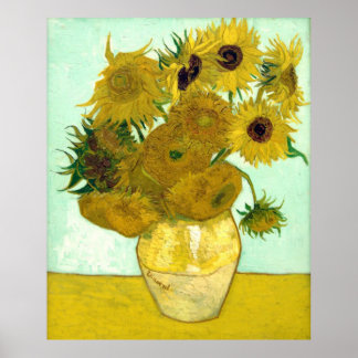 Van Gogh Sunflowers (F456) Vintage Fine Art Poster