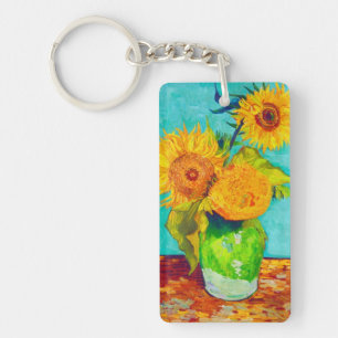 Van Gogh Sunflowers  Keychain