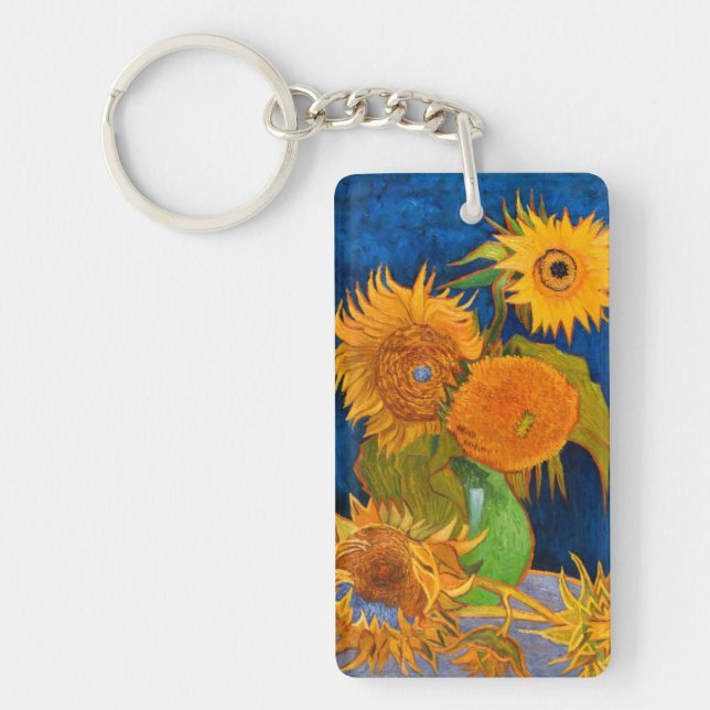 Van Gogh Sunflowers Keychain (Front)