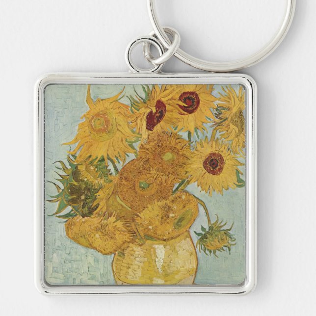 Van Gogh Sunflowers Keychain (Front)