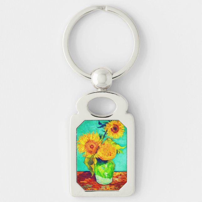 Van Gogh Sunflowers  Keychain (Front)