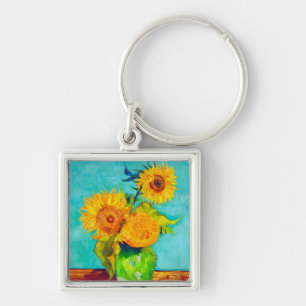 Van Gogh Sunflowers  Keychain