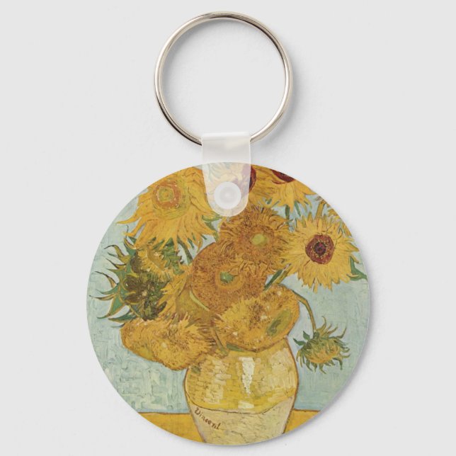 Van Gogh - Sunflowers Keychain (Front)