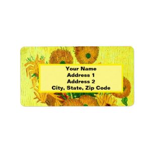 Van Gogh Sunflowers Label