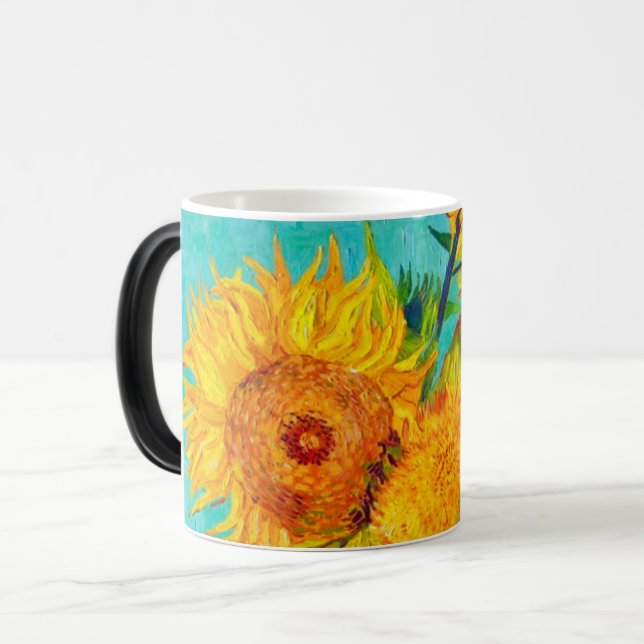 Van Gogh Sunflowers  Magic Mug (Front Left)
