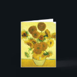 Van Gogh Sunflowers Note Card<br><div class="desc">Van Gogh Sunflowers note card. Oil painting on canvas from 1888. Vase with Fifteen Sunflowers is one of Vincent Van Gogh’s most beloved still life works. The brilliant use of yellows quietly evokes the end of summer. A great gift for fans of sunflowers, Van Gogh, impressionism, and still life art....</div>