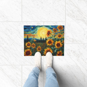 Van Gogh Sunflowers Painting Doormat