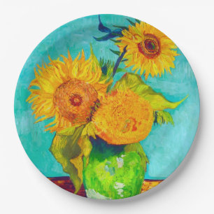 Van Gogh Sunflowers Paper Plate