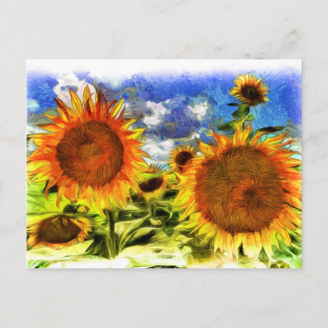 Van Gogh Sunflowers Postcard (Front)