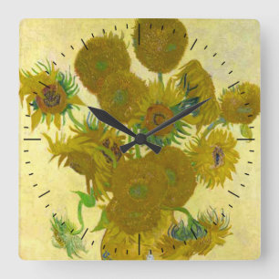 Van Gogh Sunflowers Timepiece Square Wall Clock