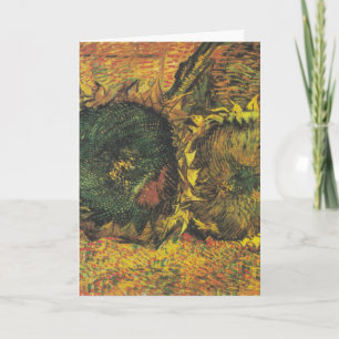 Van Gogh Sunflowers - Vintage Golden Floral Art Card