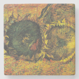 Van Gogh Sunflowers - Vintage Golden Floral Art Stone Coaster