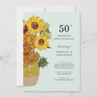 Van Gogh Sunflowers Wedding Anniversary Invitation