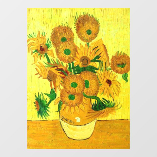 Van Gogh Sunflowers Window Cling (Sheet)