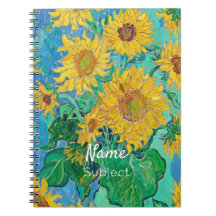 Van Gogh Sunflowers Yellow Flowers Custom Name