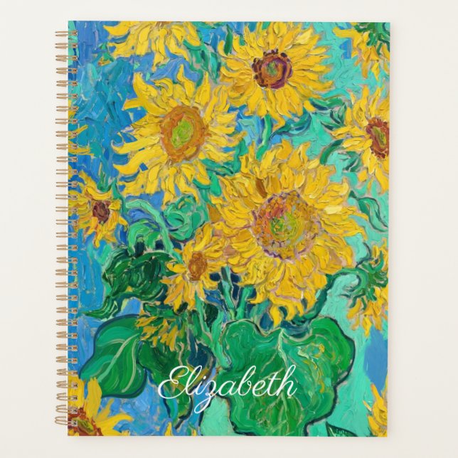 Van Gogh Sunflowers Yellow Flowers  Floral  Planner (Front)
