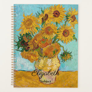 Van Gogh Sunflowers Yellow Flowers Floral Planner